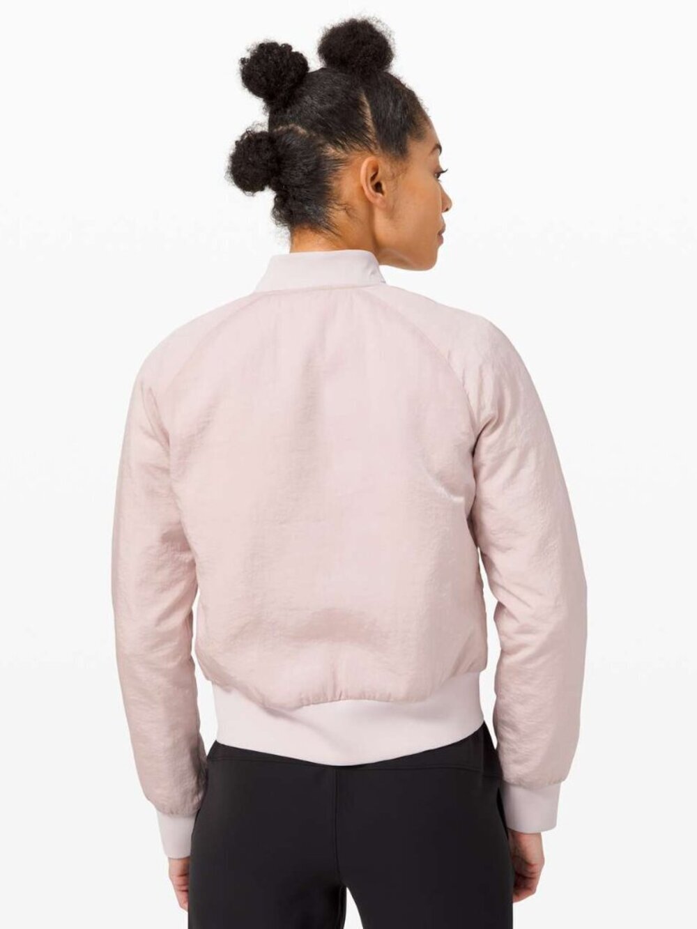LULULEMON Non-Stop Reversible Misty Pink Water Repellent Bomber Jacket, Size 4 - Picture 15 of 16